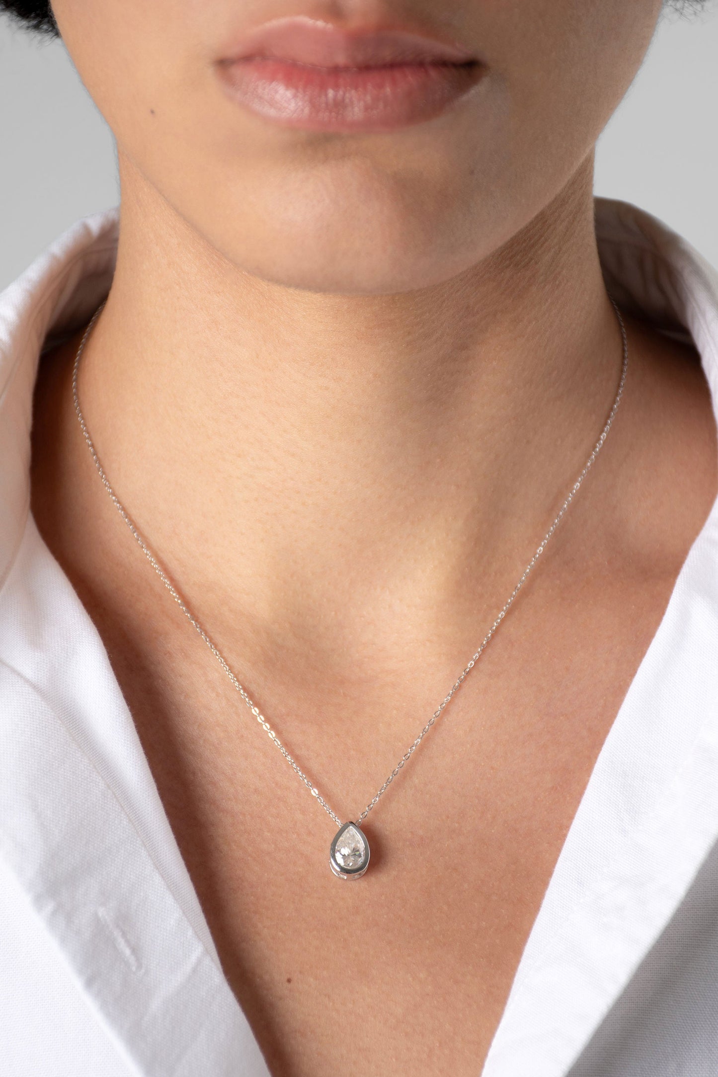 Bubble Pear Pendant Necklace