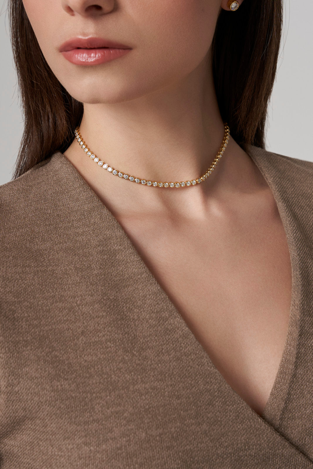 YG Bubble Tennis Moissanite Necklace