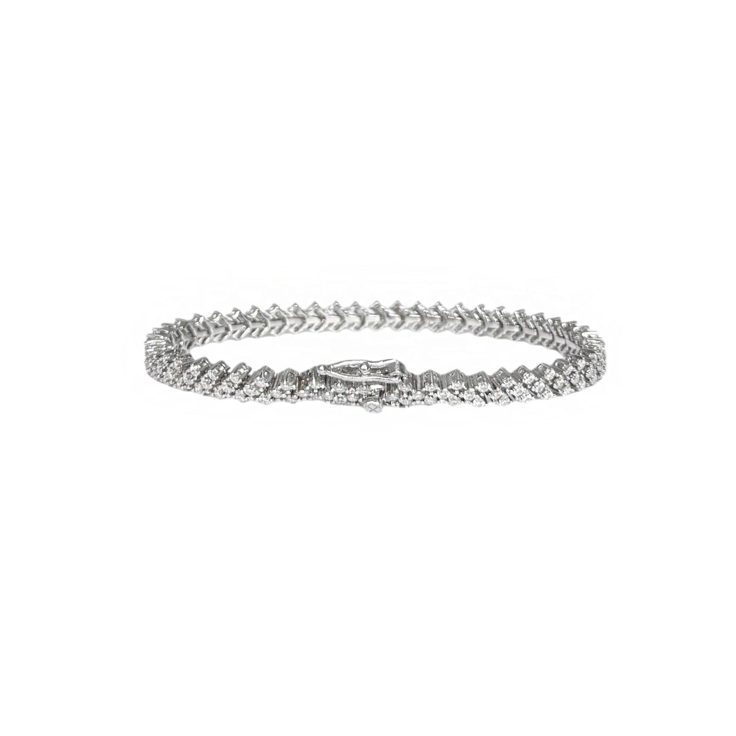 Chevron Cluster Moissanite Tennis Bracelet