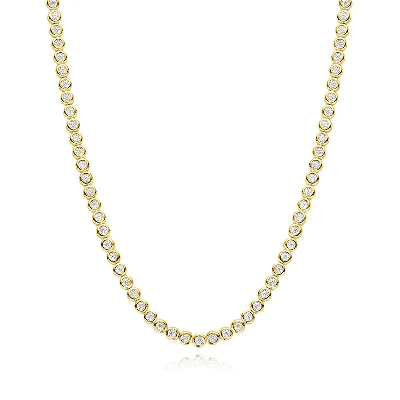 Yellow Gold Bubble Tennis Necklace