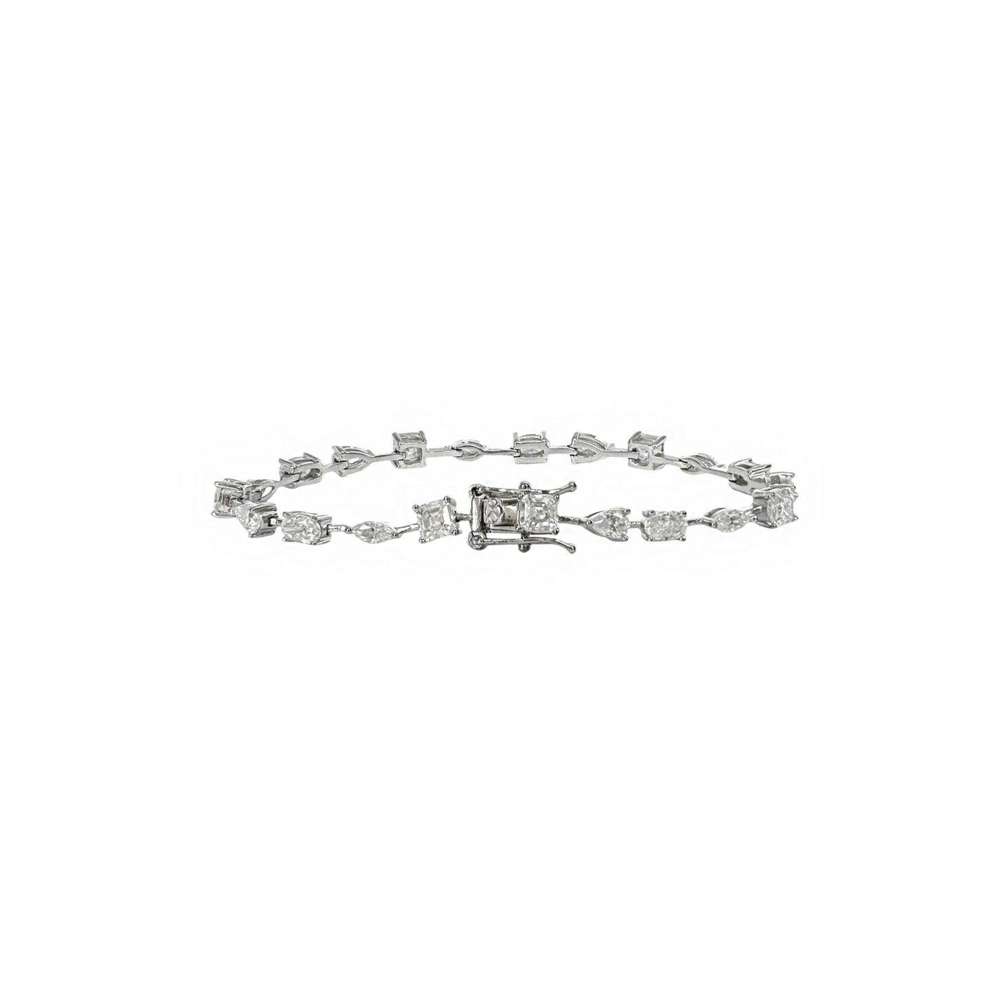 Mixed Cut Moissanite Tennis Bracelet