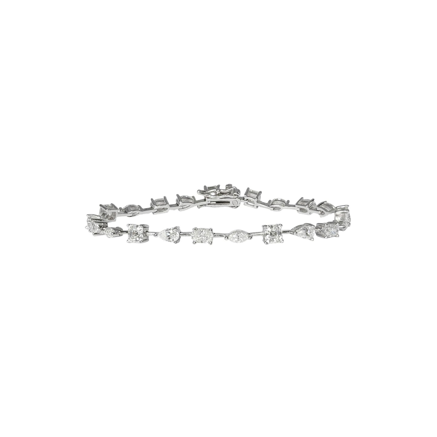 Mixed Cut Moissanite Tennis Bracelet