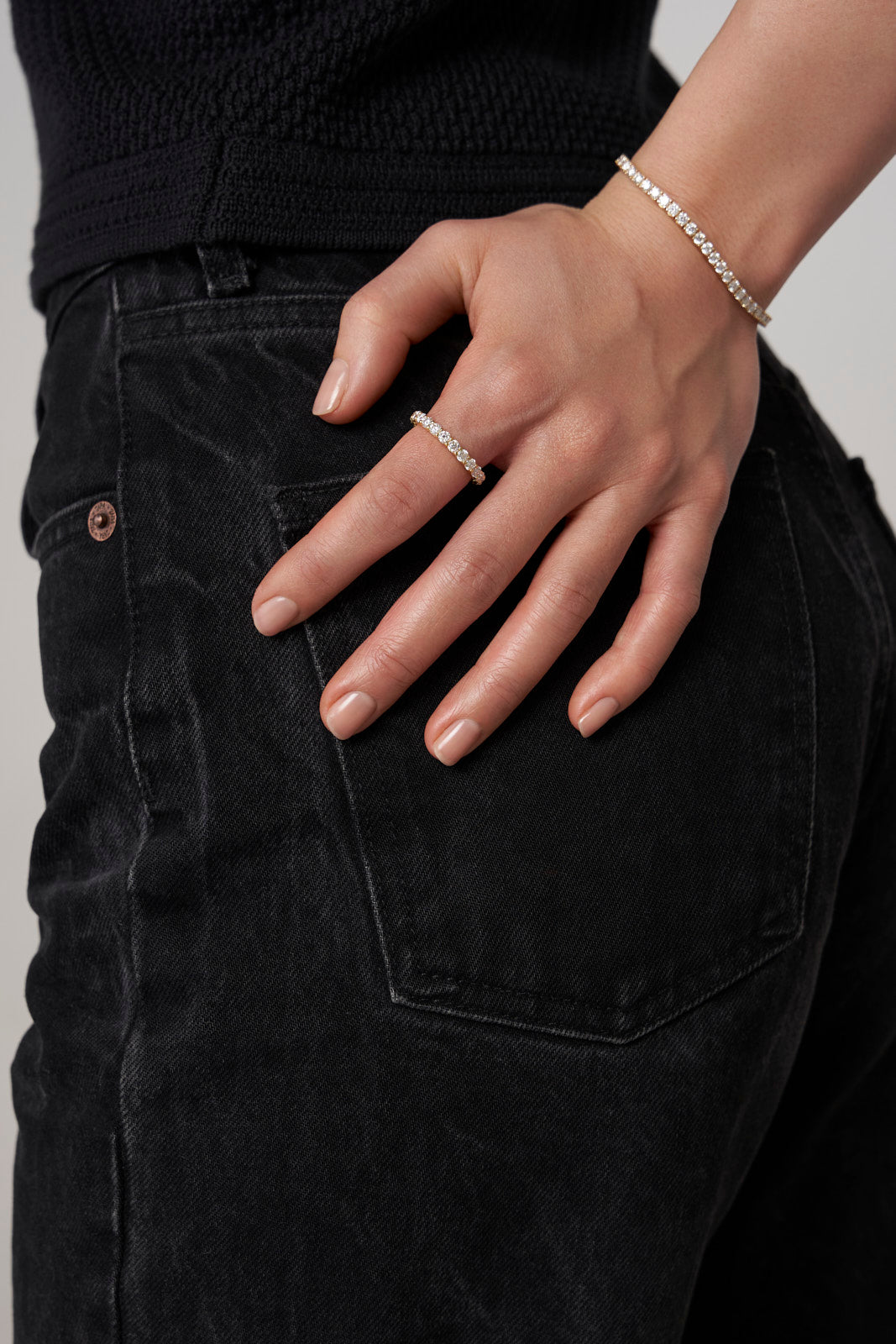 Round Cut Moissanite Eternity Band
