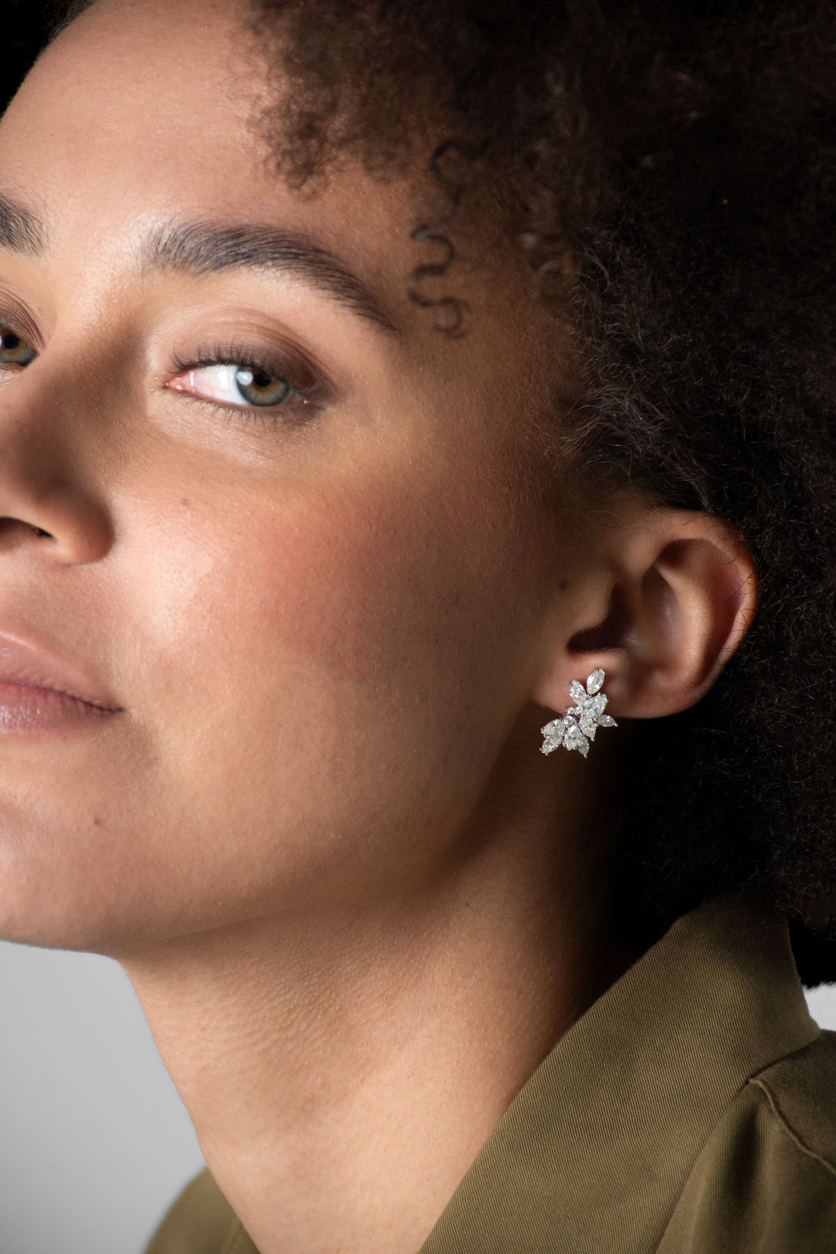 Mixed Cut Cluster Moissanite Earrings