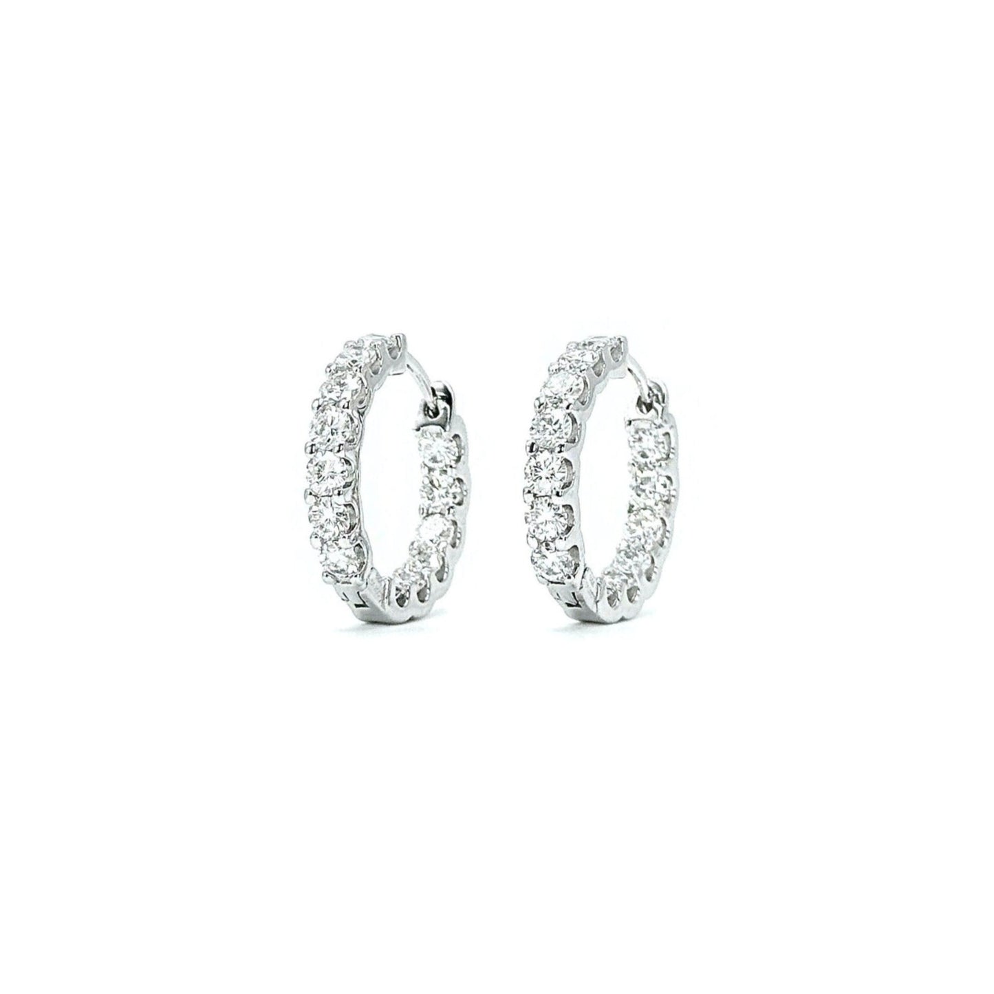 Round Cut Moissanite Hoop Earrings