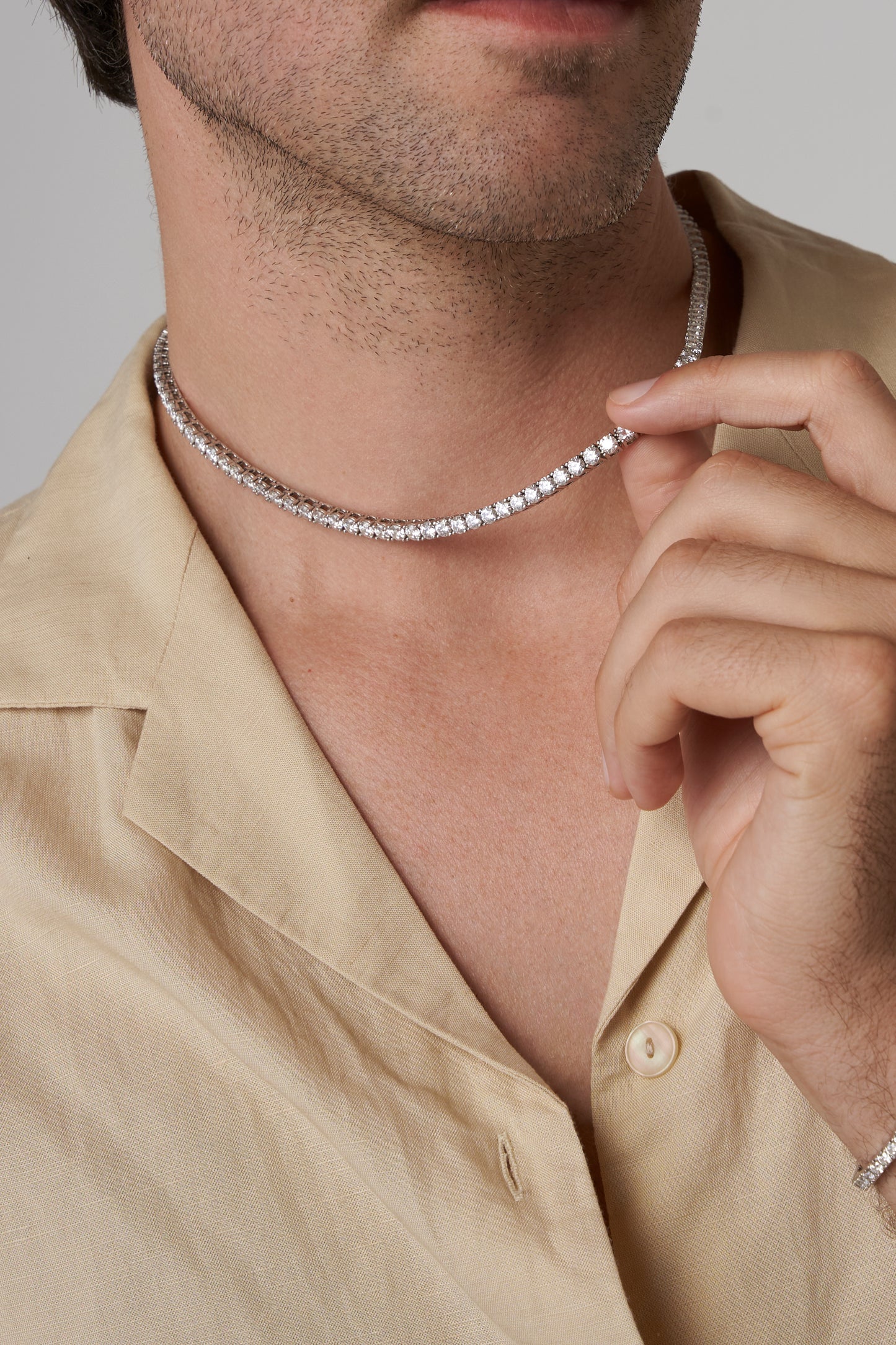 Round Cut Moissanite Tennis Necklace