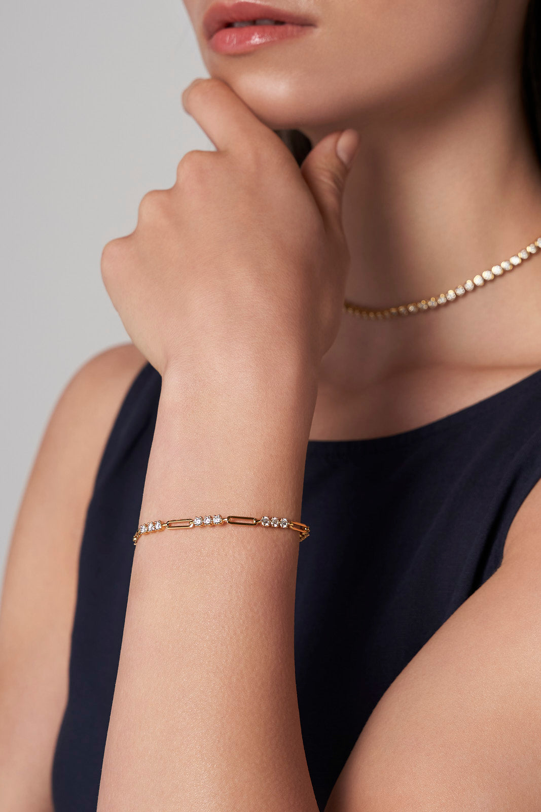 Trio Trombone Moissanite Bracelet