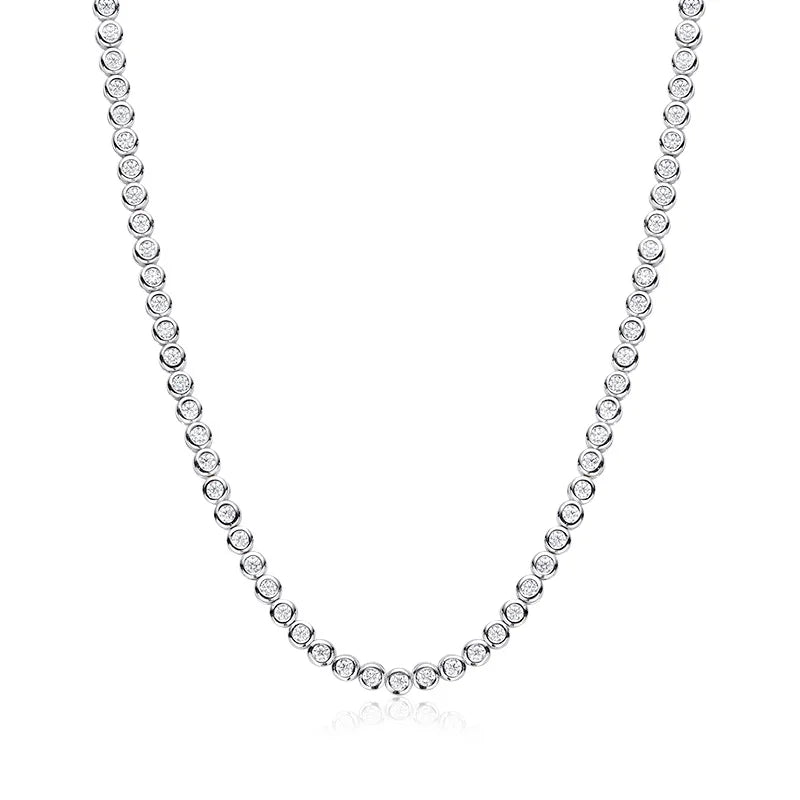 White Gold Bubble Tennis Necklace
