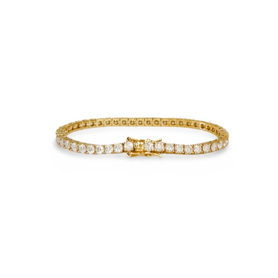 YG Round Cut Moissanite Tennis Bracelet