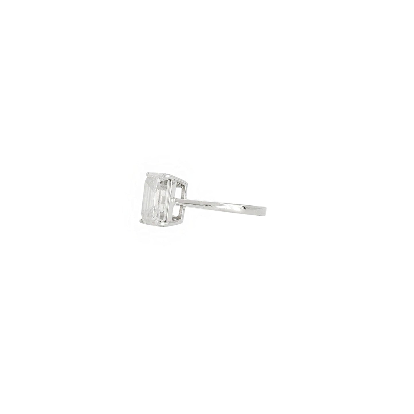 The Vault - 4CT Emerald Cut Basket Moissanite Ring