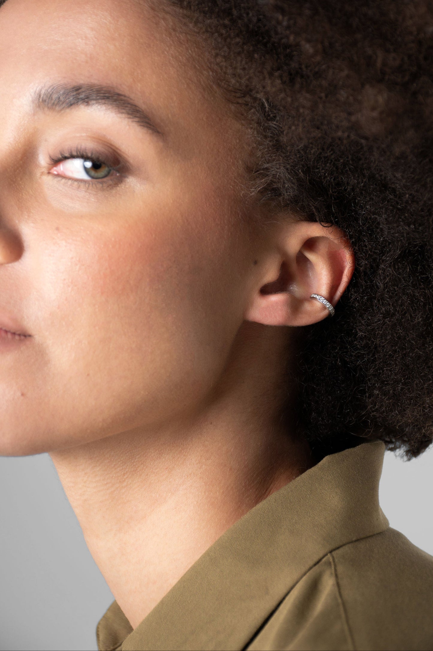 Channel Set Moissanite Ear Cuff