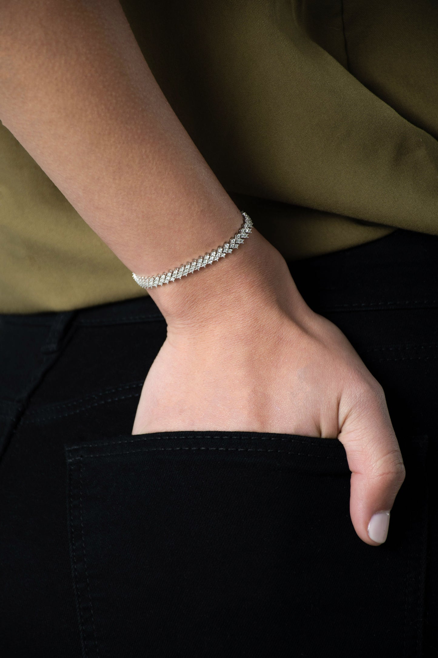 Chevron Cluster Moissanite Tennis Bracelet