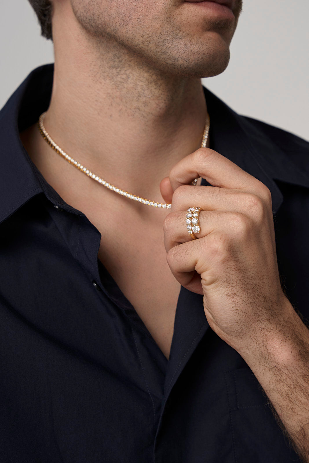 YG Comet Wrap Moissanite Ring