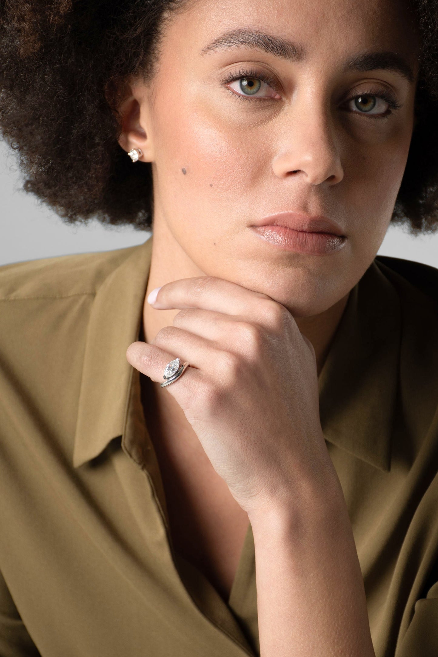 East-West Curved Band Marquise