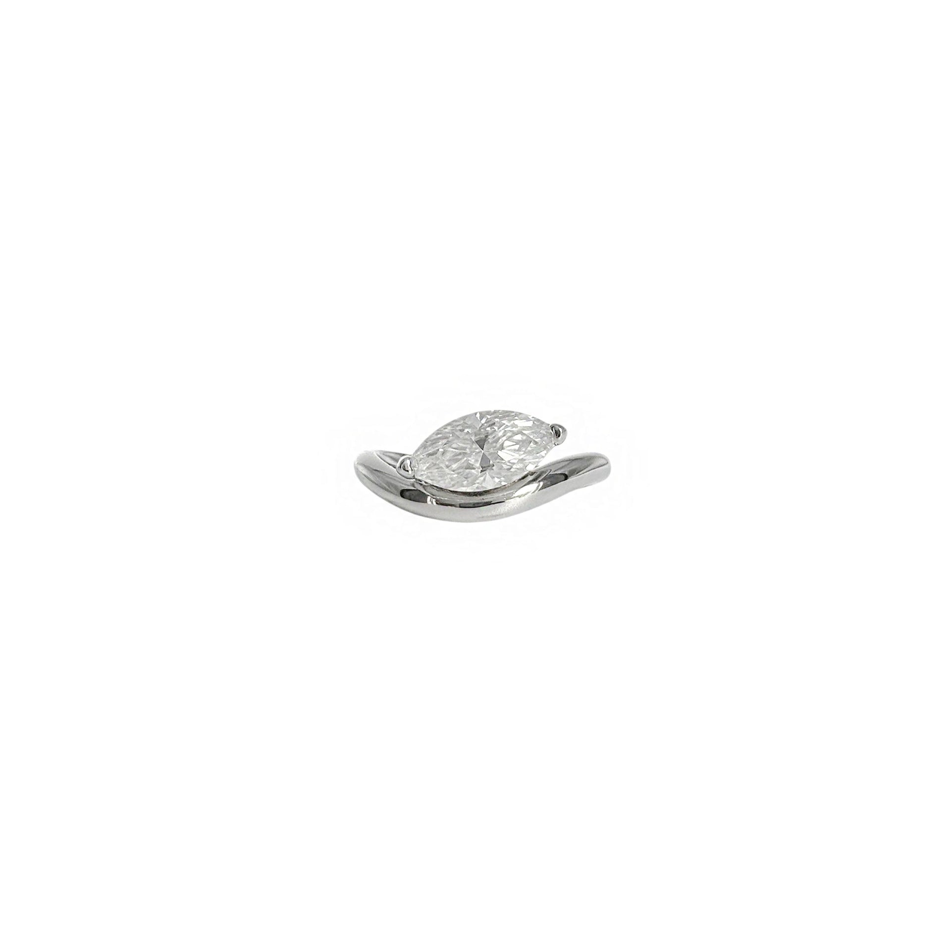 East West Curved Band Marquise