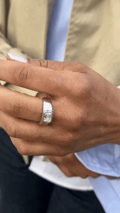 East West Flush Emerald Band