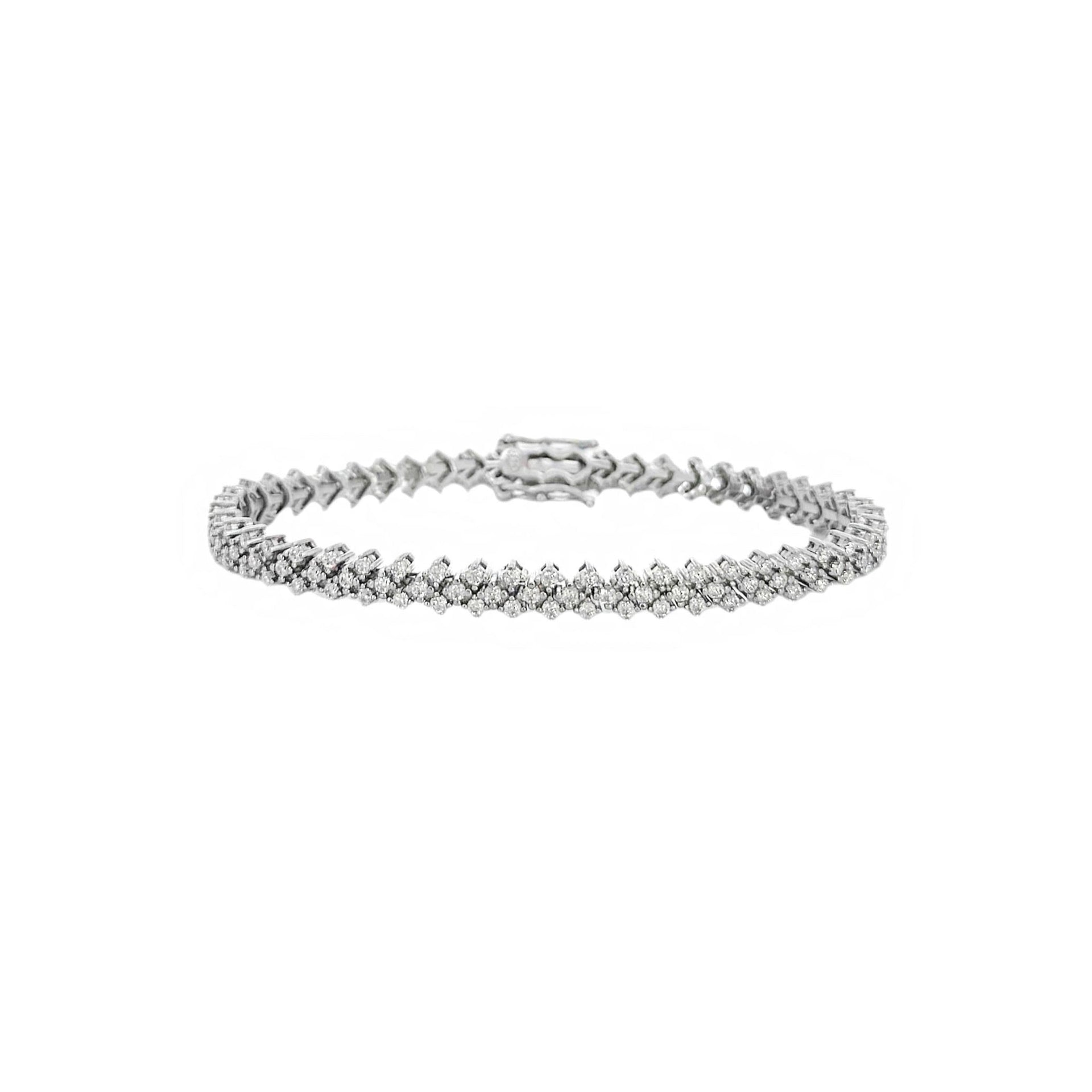 Chevron Cluster Moissanite Tennis Bracelet