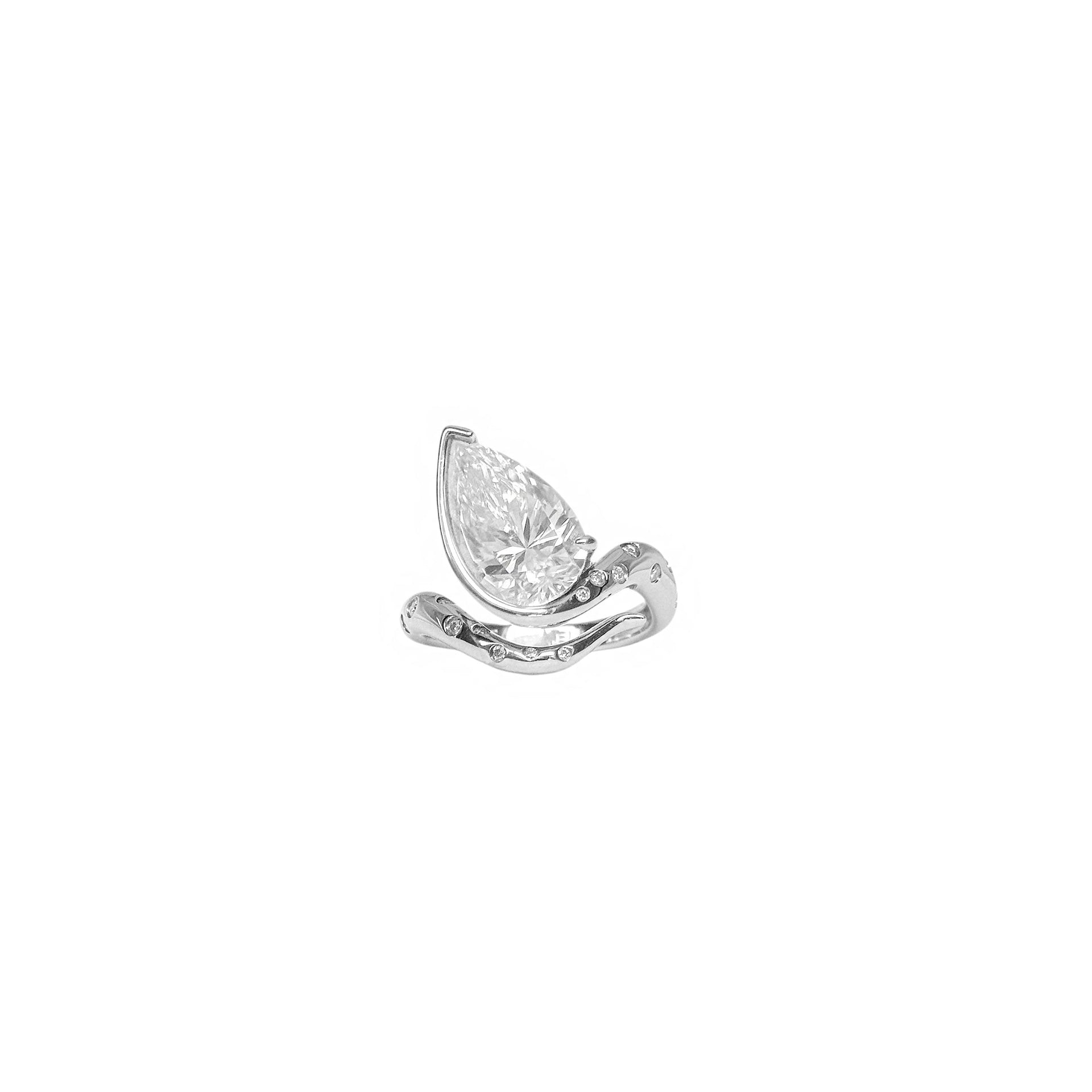 Ouroboros Pear Moissanite Ring Limited Edition