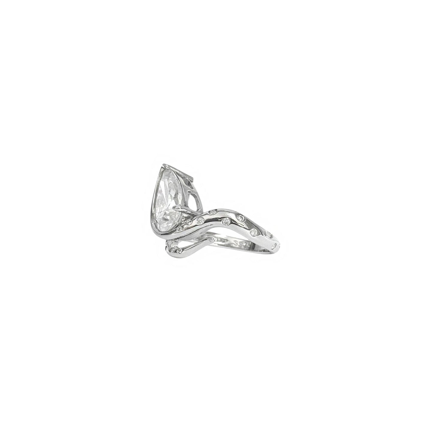 Ouroboros Pear Moissanite Ring - Limited Edition