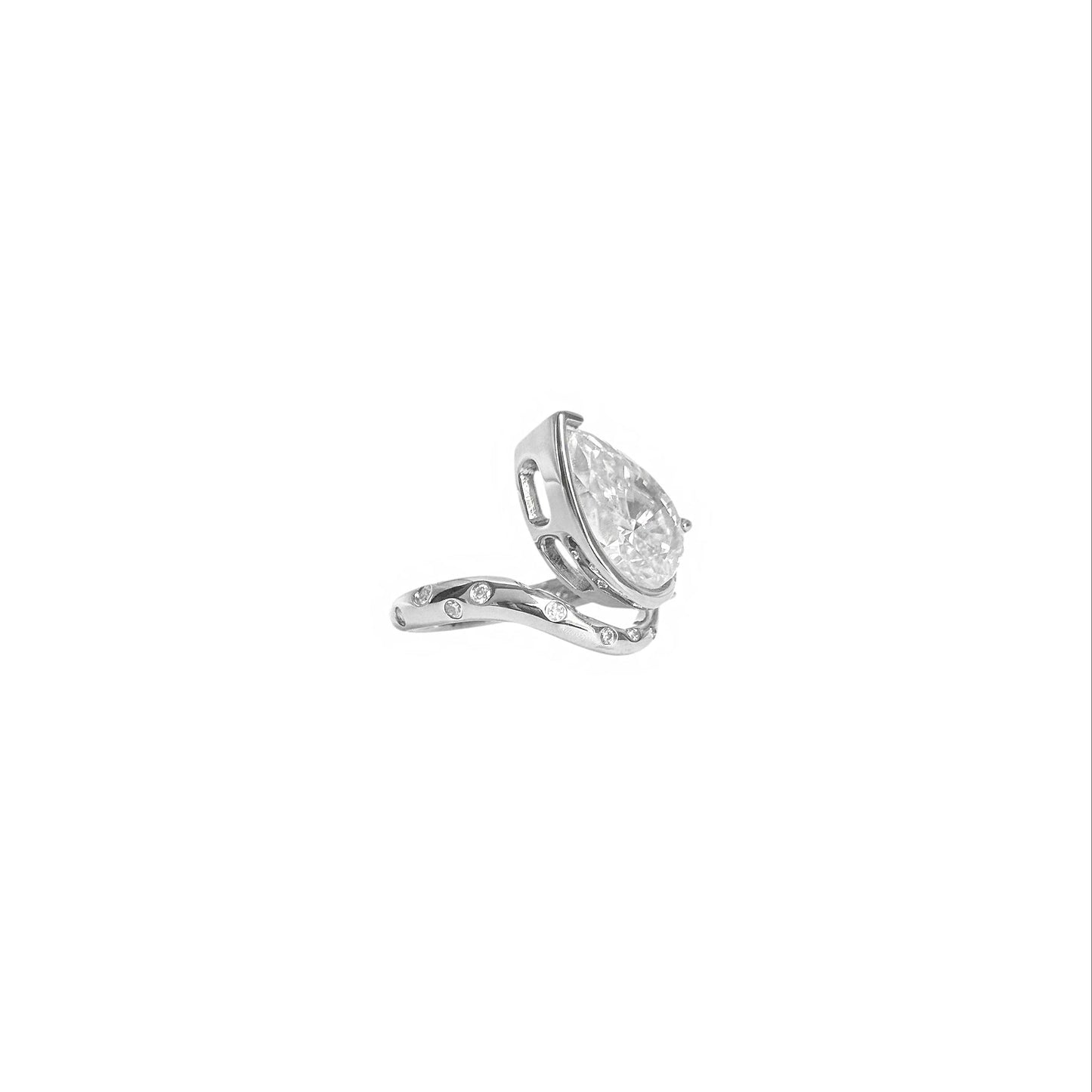 Ouroboros Pear Moissanite Ring - Limited Edition
