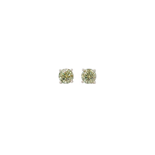 Green Moissanite Stud Earrings