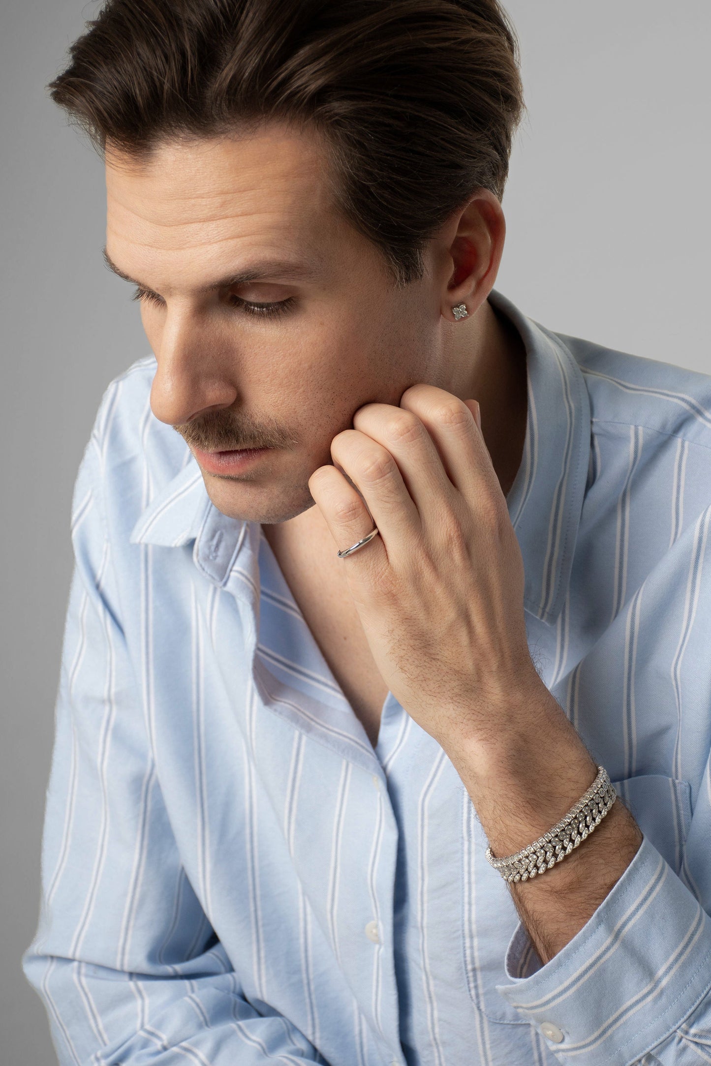 Halo Moissanite Band