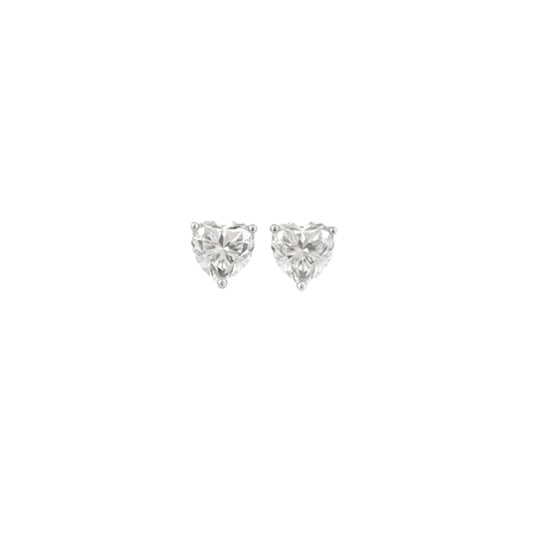 Heart Moissanite Stud Earrings