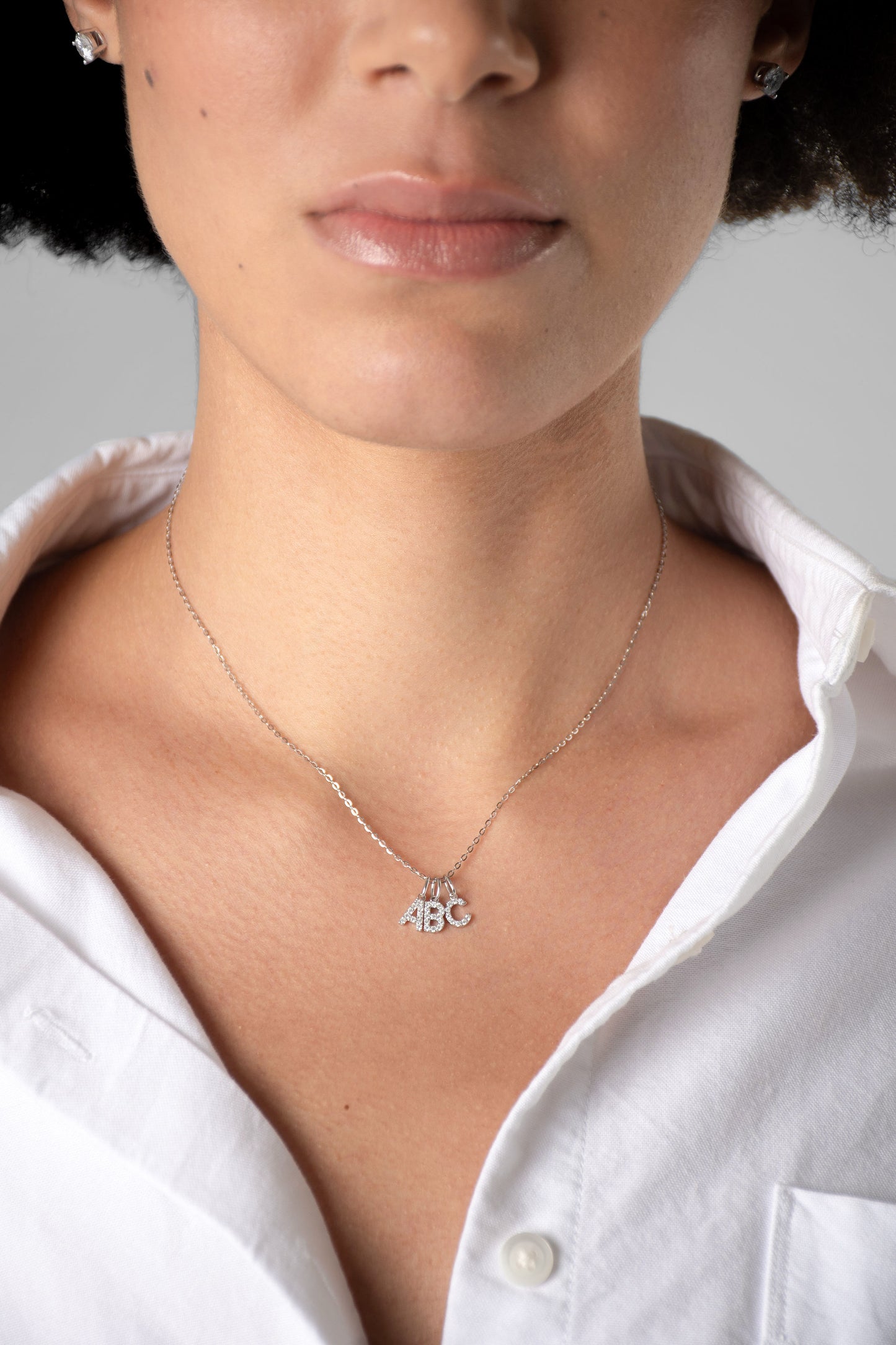 Letter Moissanite Pendant Necklace