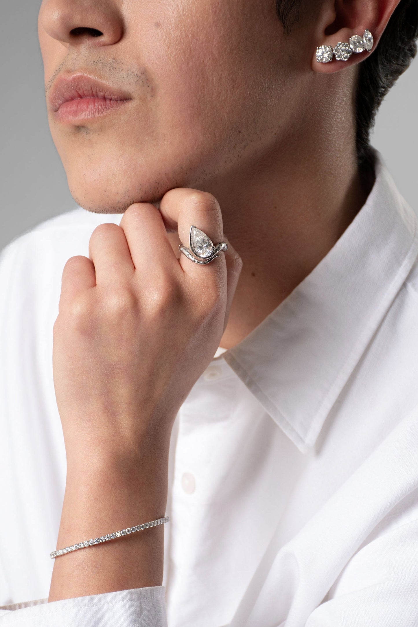 Ouroboros Pear Moissanite Ring - Limited Edition