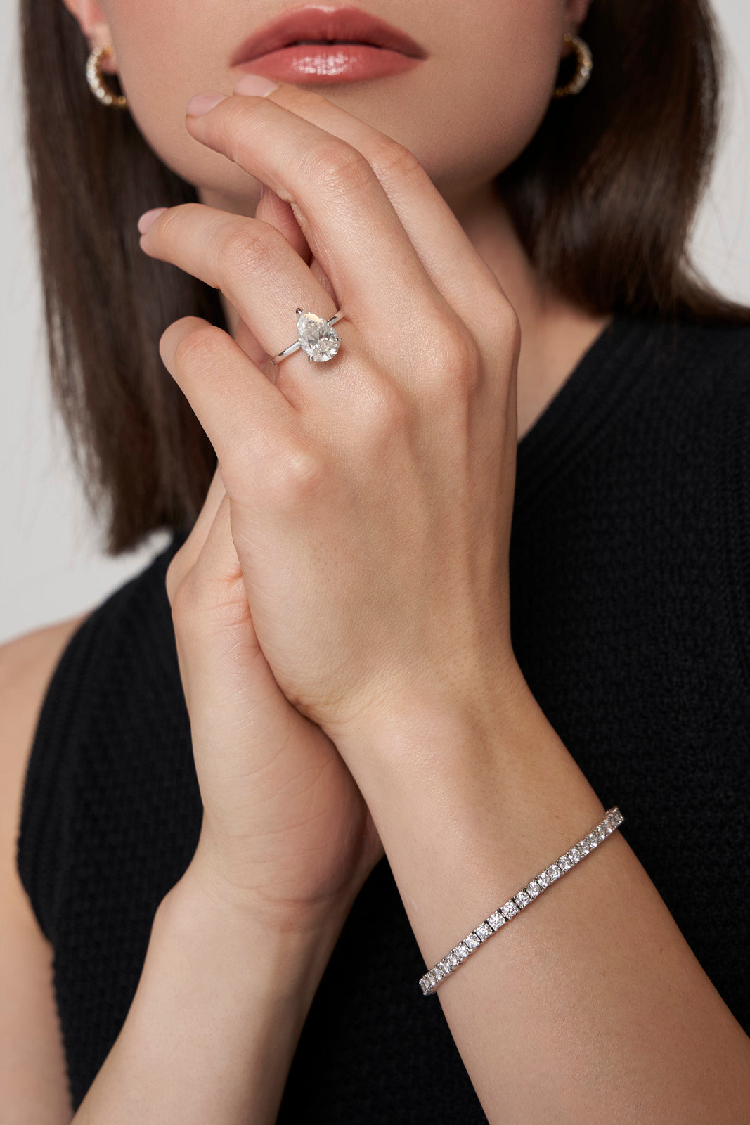 Pear Cut Moissanite Ring