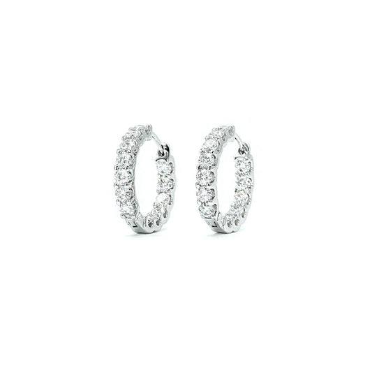 Round Cut Moissanite Hoop Earrings