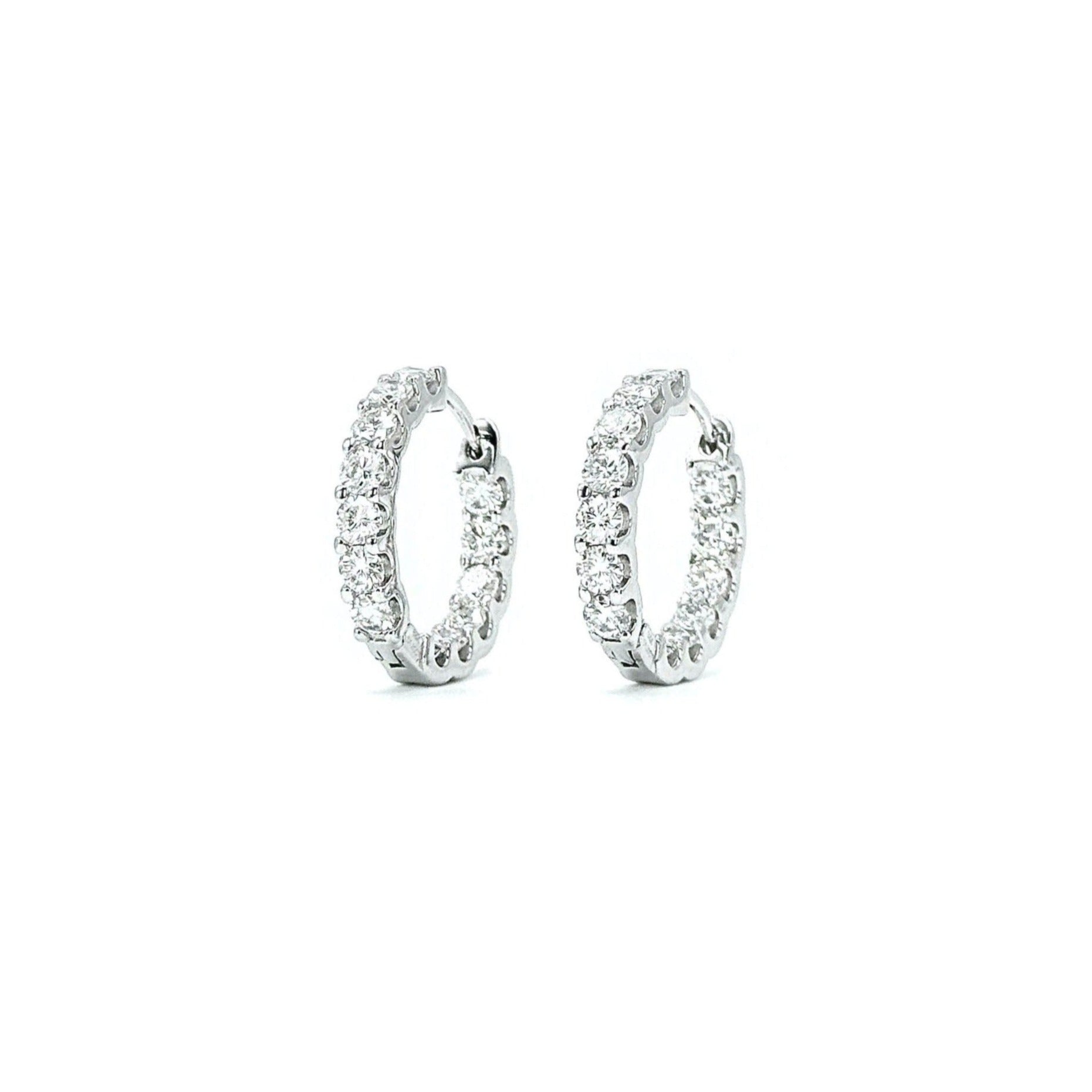 Round Cut Moissanite Hoop Earrings