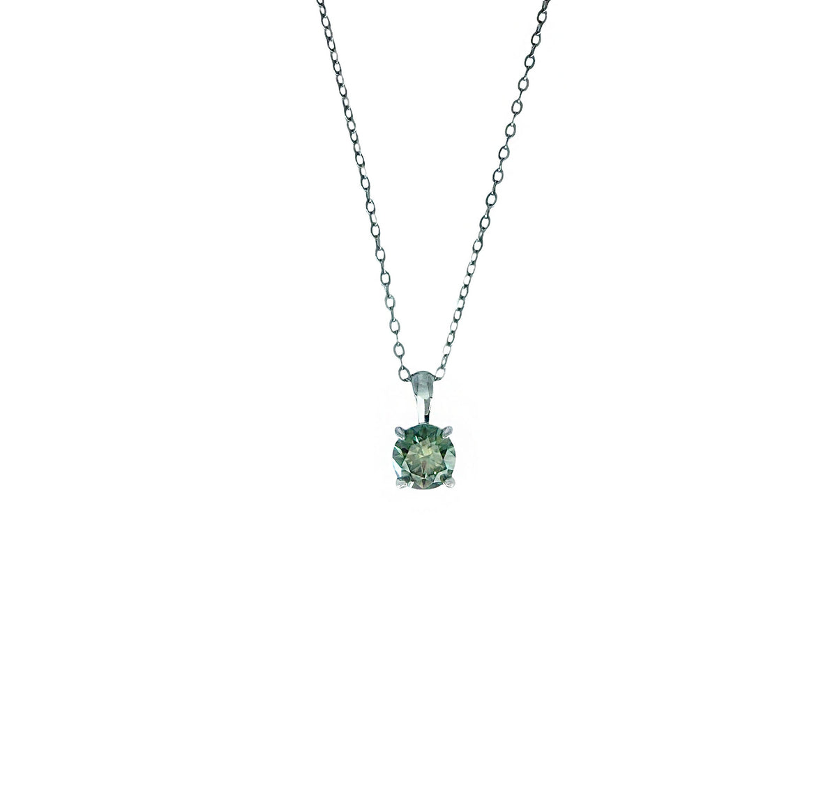 Round Cut Moissanite Pendant Necklace