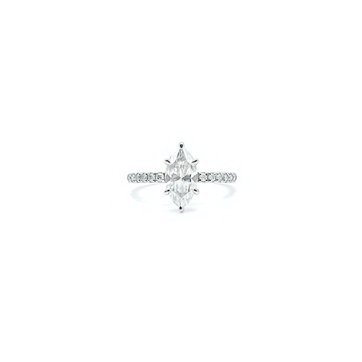The Vault - 2CT Marquise Cut Moissanite Ring with Hidden Halo