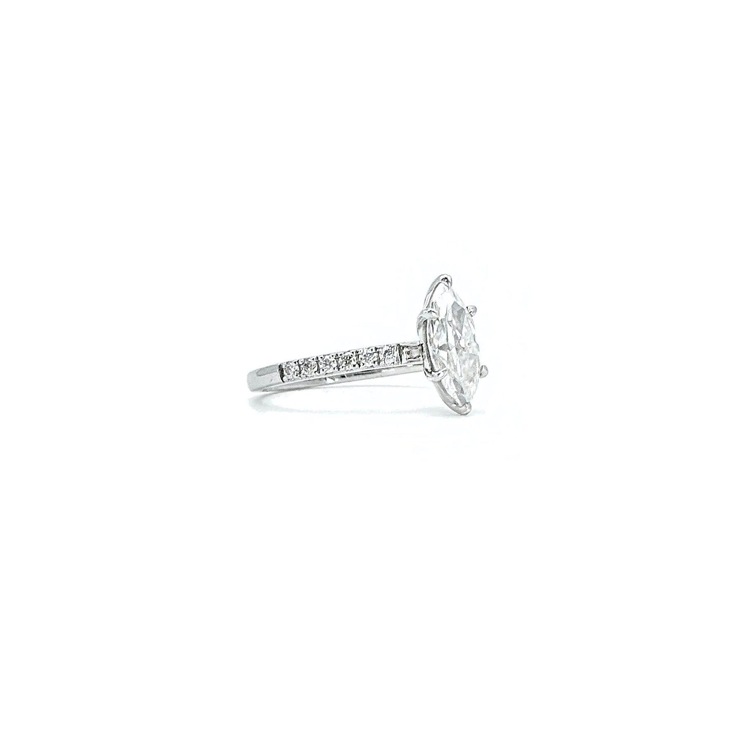 The Vault - 2CT Marquise Cut Moissanite Ring with Hidden Halo
