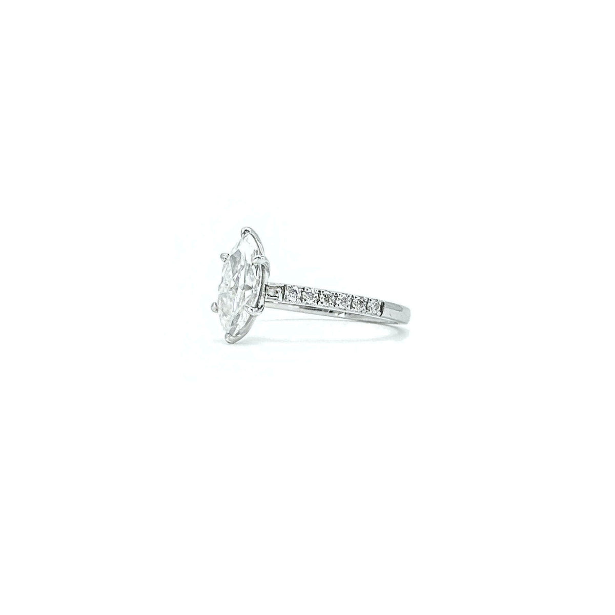 The Vault - 2CT Marquise Cut Moissanite Ring with Hidden Halo