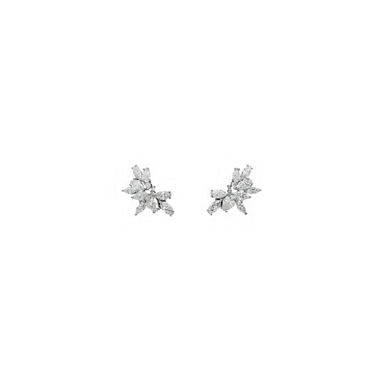 Mixed Cut Cluster Moissanite Earrings