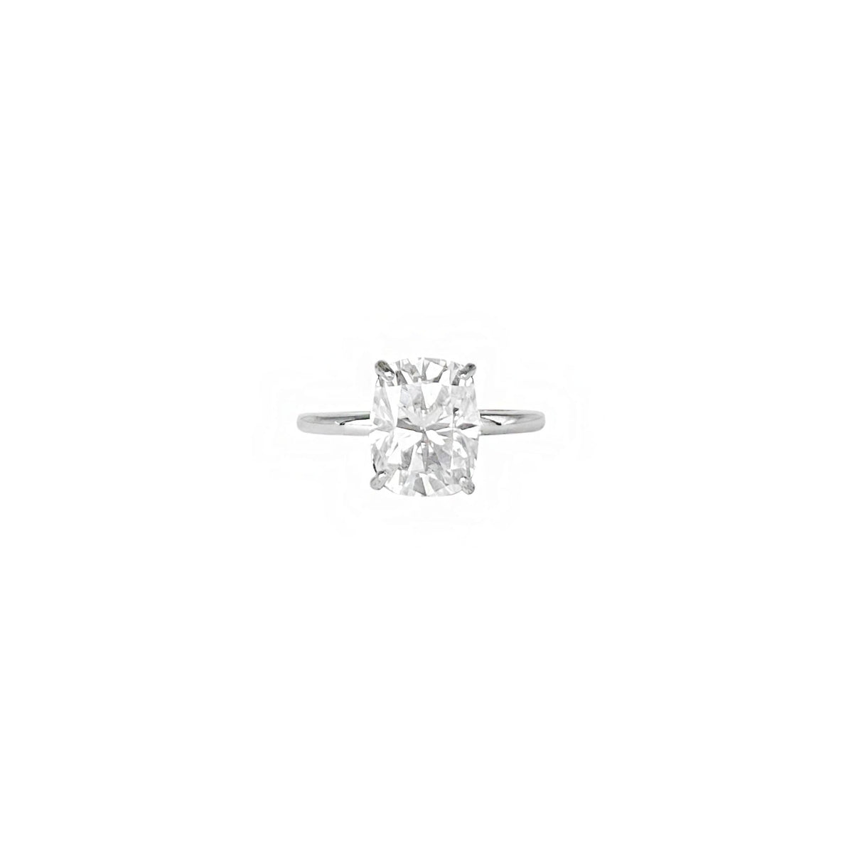 The Vault - 4CT Elongated Cushion Cut Moissanite Ring with Hidden Halo
