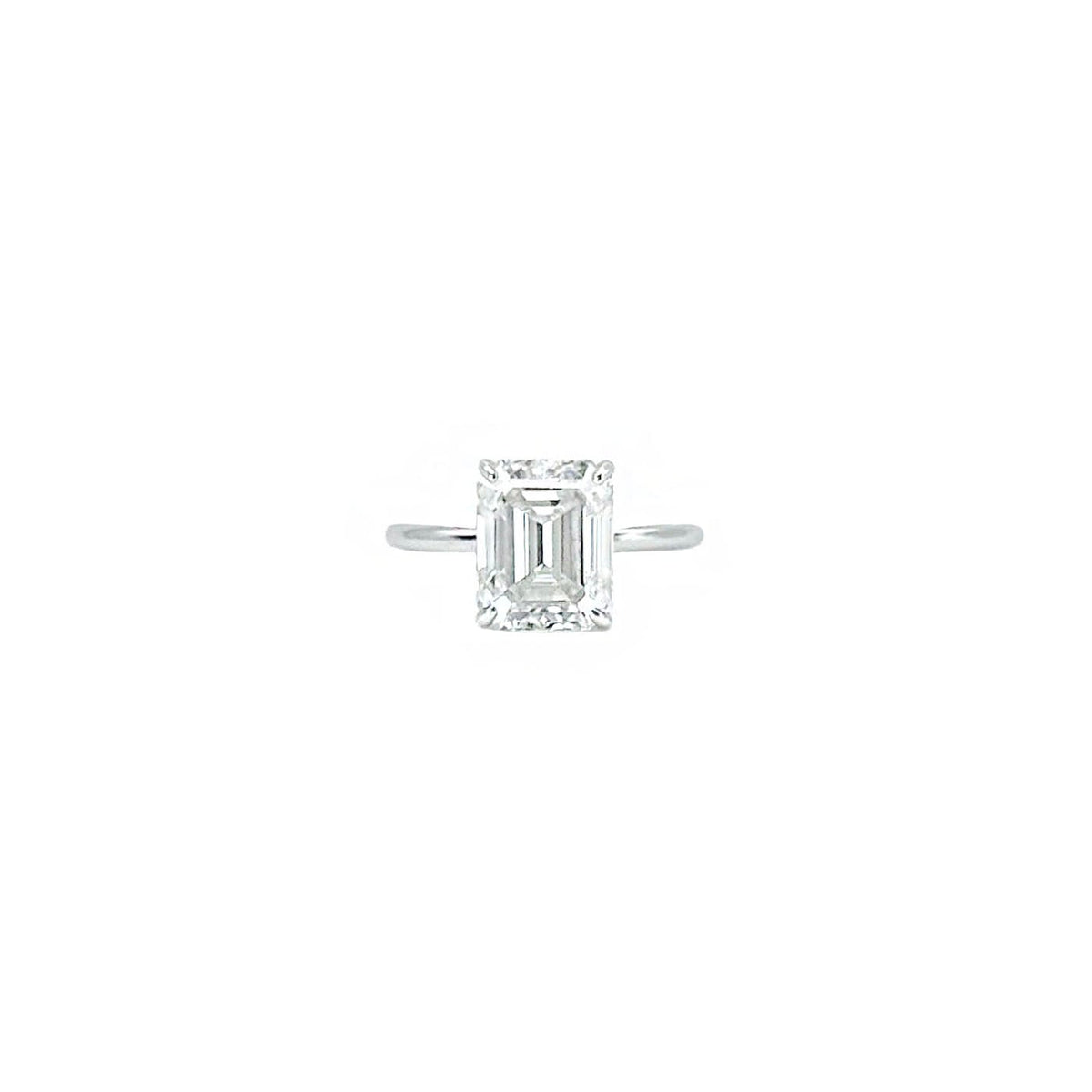 The Vault - 4CT Emerald Cut Basket Moissanite Ring