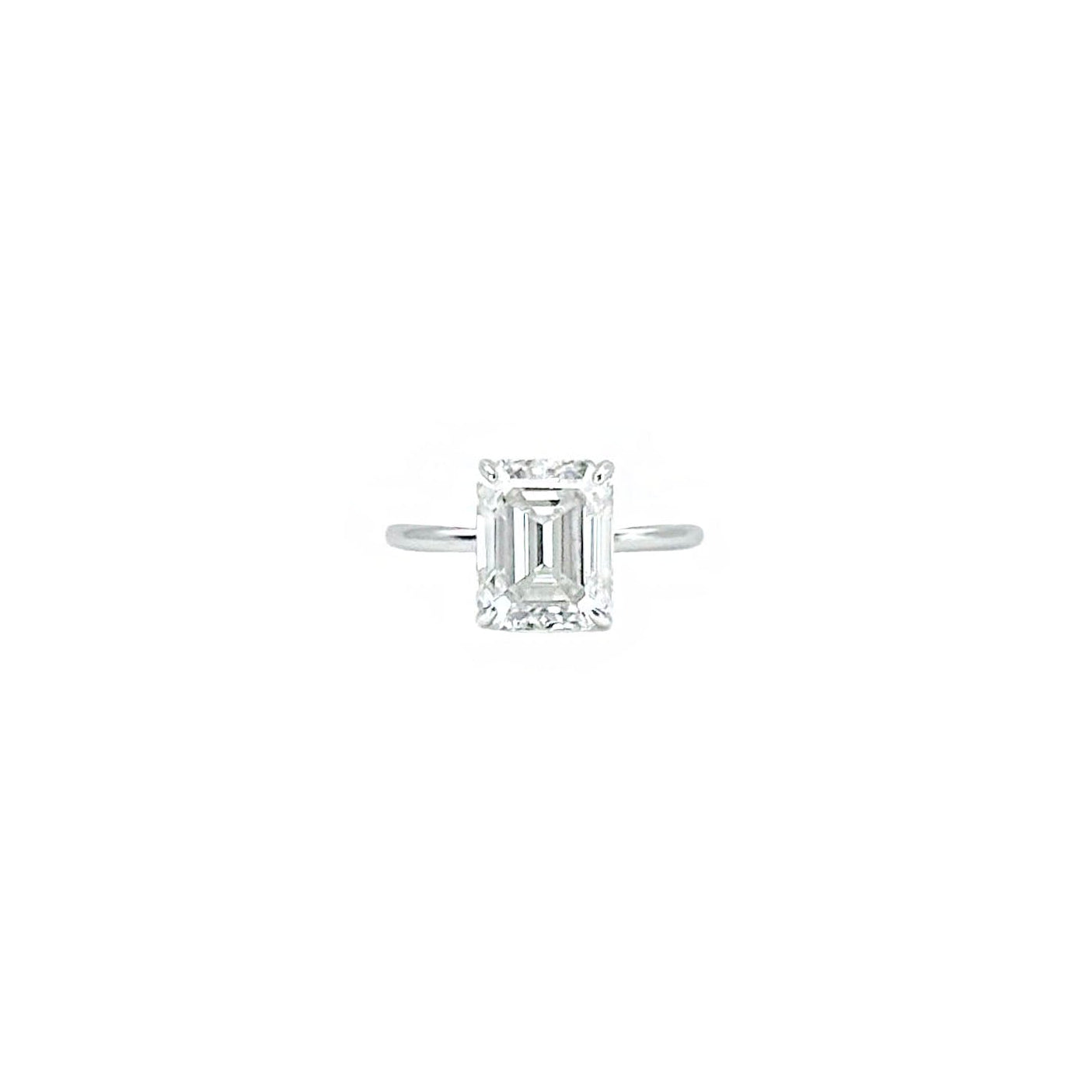 The Vault - 4CT Emerald Cut Basket Moissanite Ring