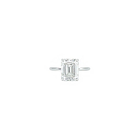 The Vault - 4CT Emerald Cut Basket Moissanite Ring