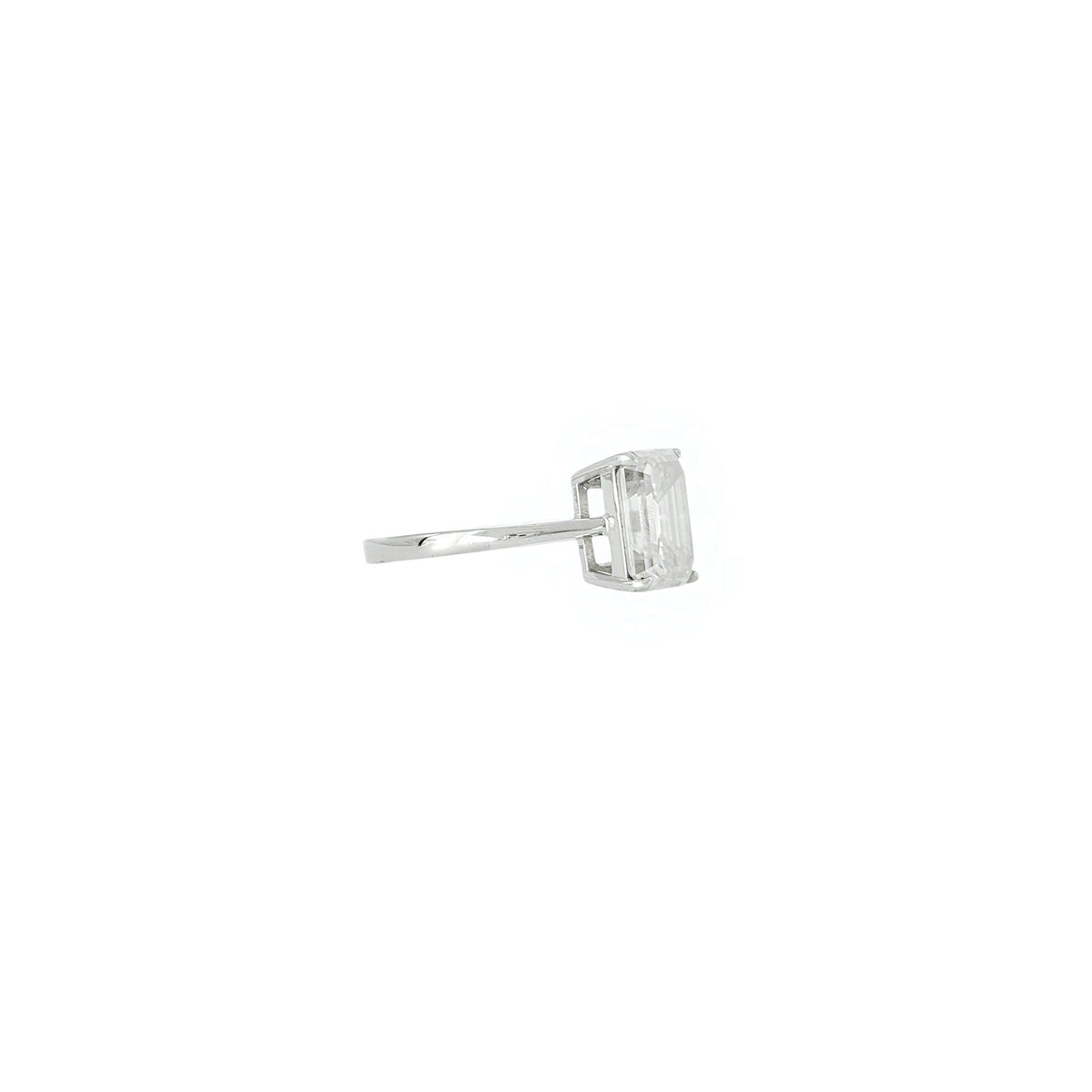 The Vault - 4CT Emerald Cut Basket Moissanite Ring