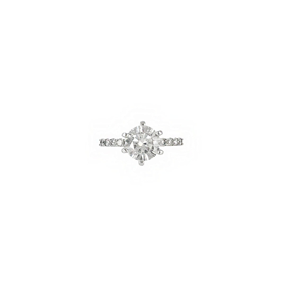 The Vault - 2CT Round Cut 3/4 Pave Ring
