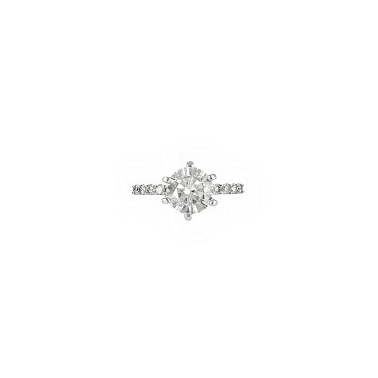 The Vault - 2CT Round Cut 3/4 Pave Ring
