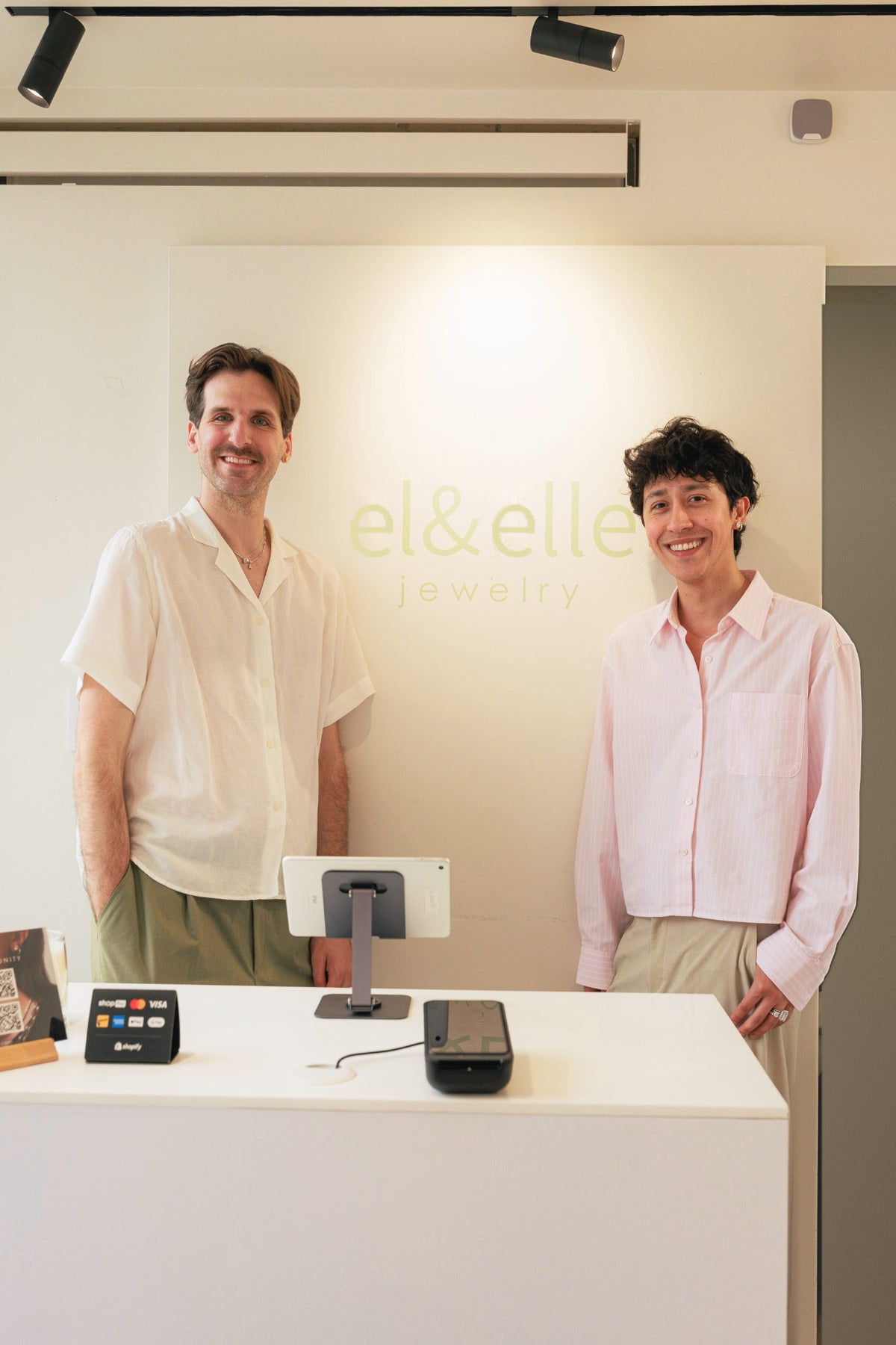 el&elle founders Justin and Louis in their jewelry store